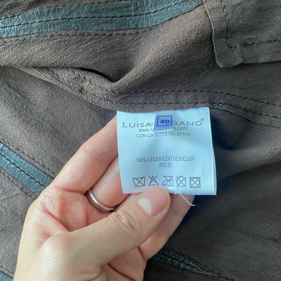 Luisa Cerano Genuine Leather Jacket - Picture 5 of 10